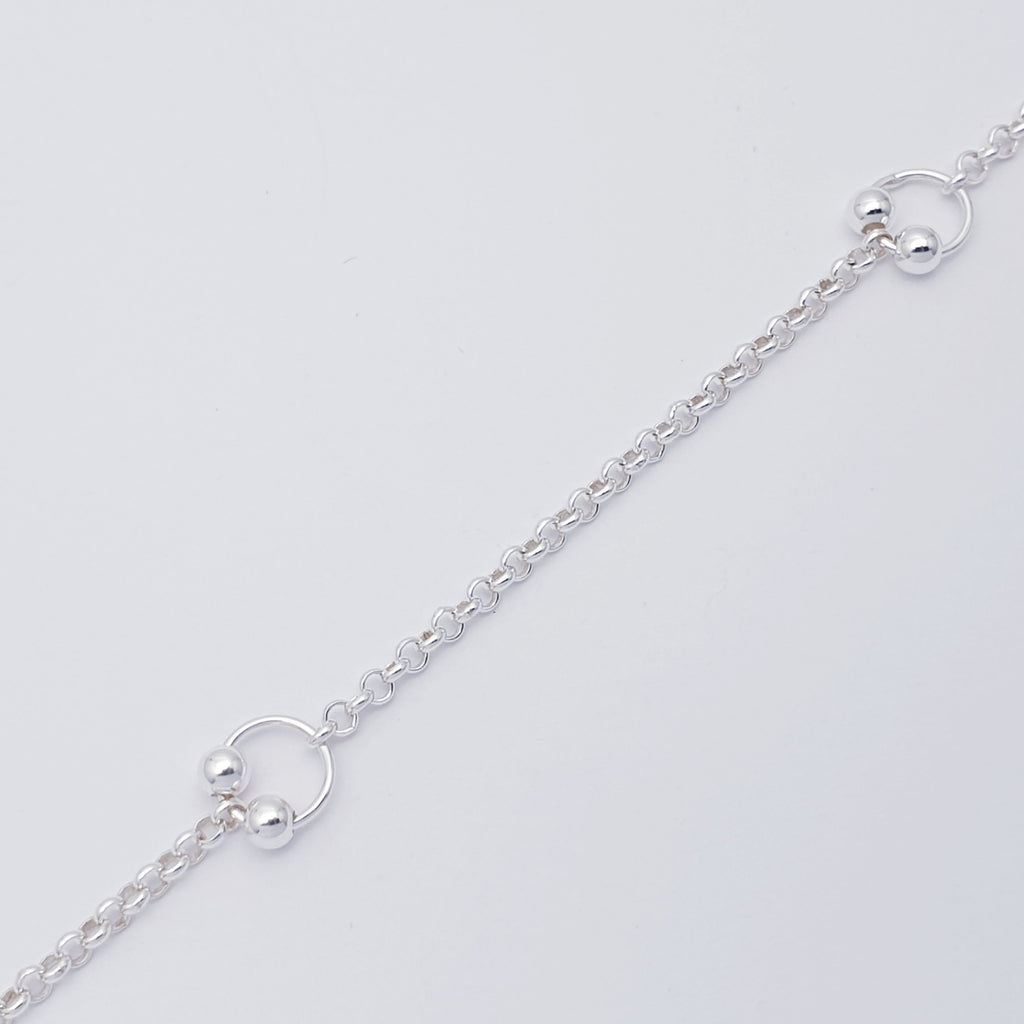 Sterling Silver Circles Anklet
