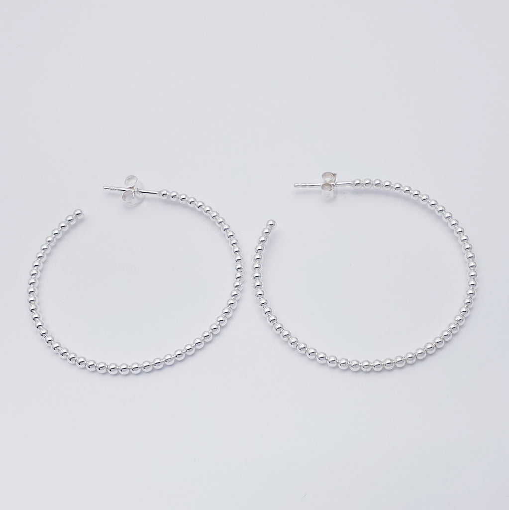 Sterling Silver Ball 4 cm Hoops