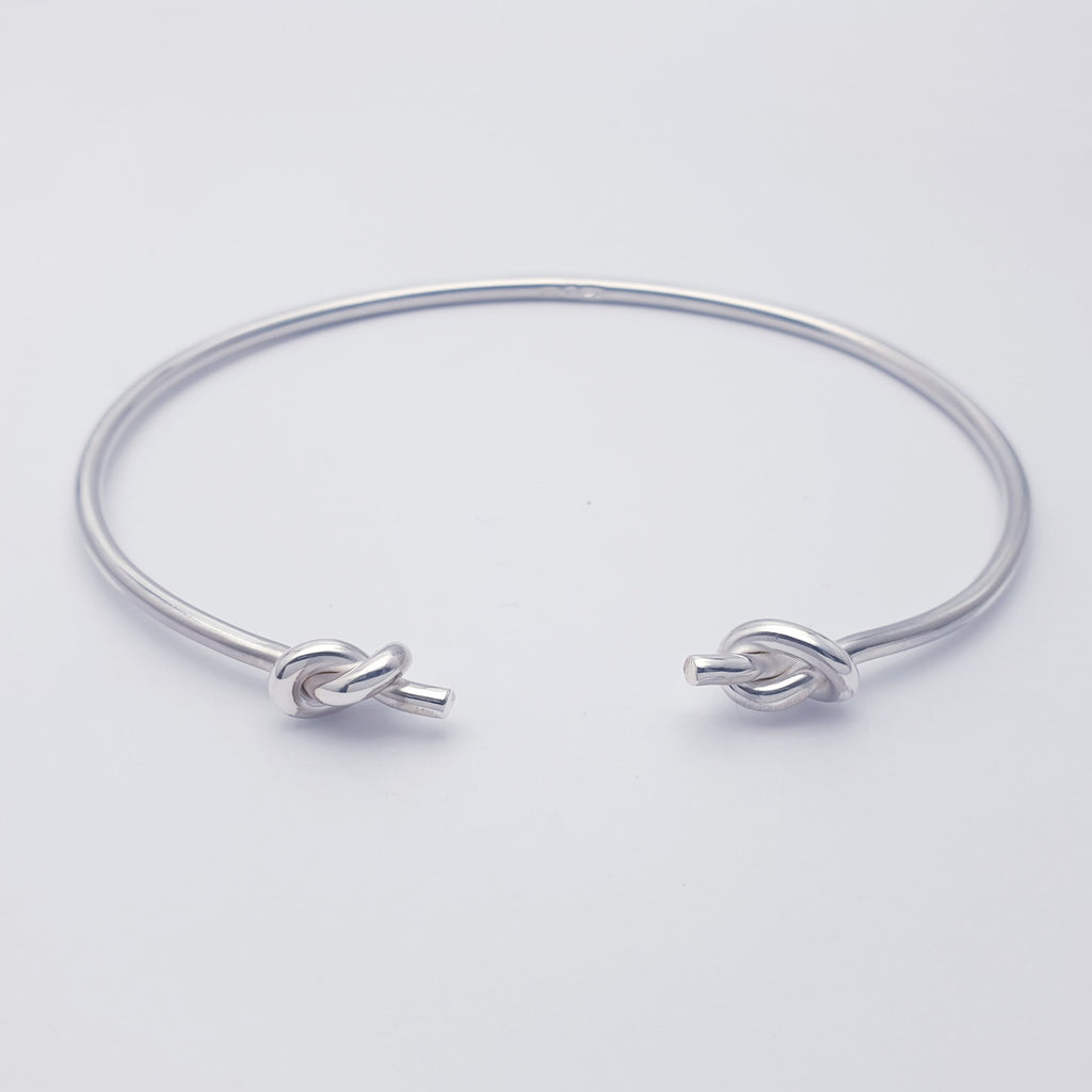 Sterling Silver Double Knot Cuff Bracelet