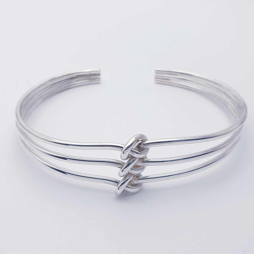 Sterling Silver Triple Knot Cuff Bracelet