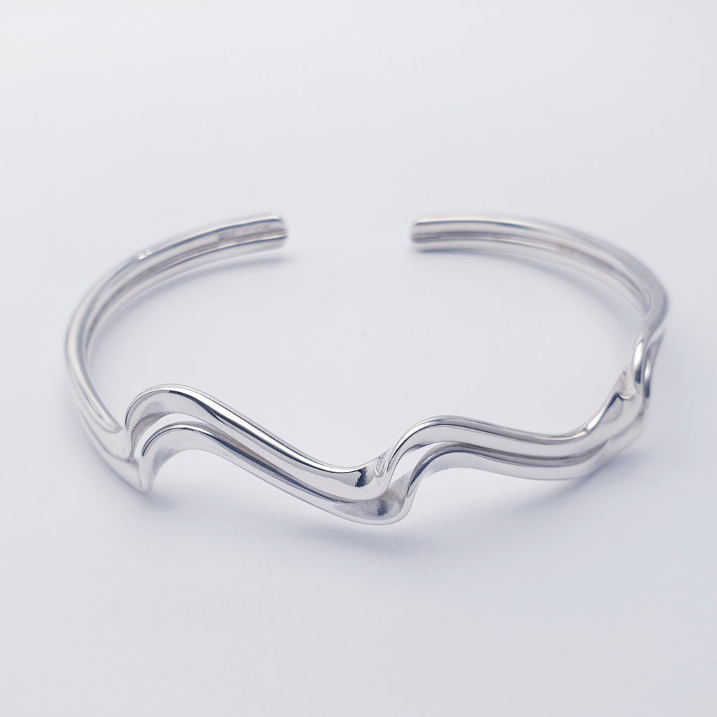 Sterling Silver Wave Cuff Bracelet