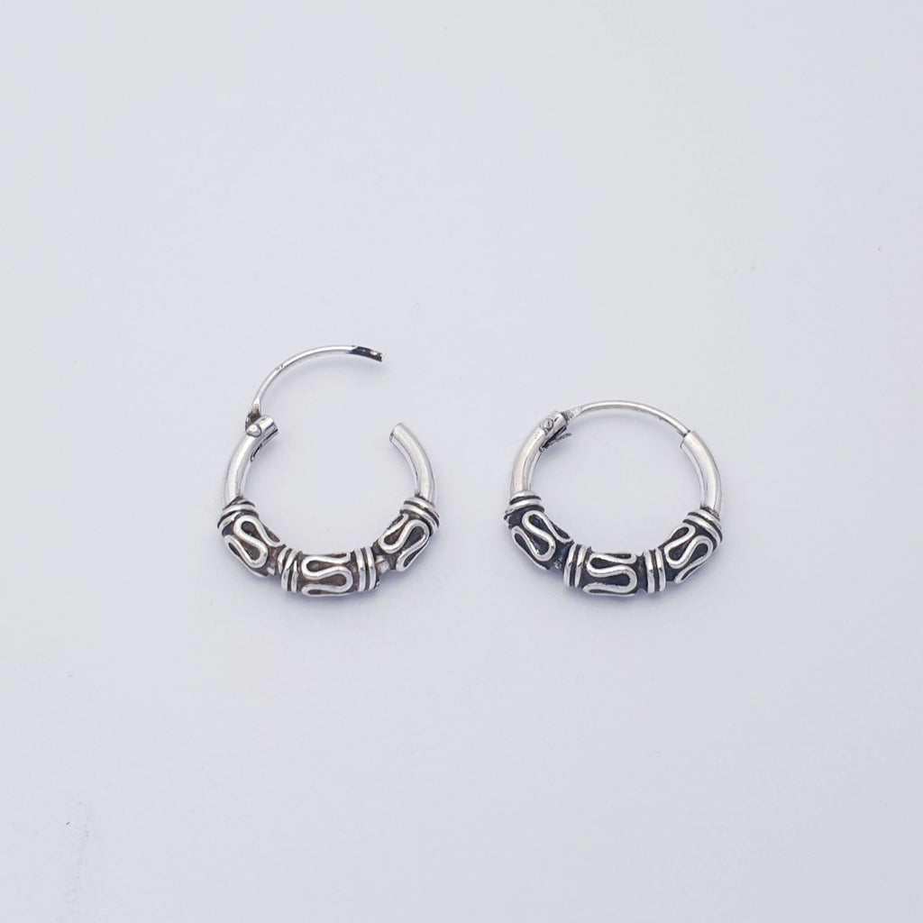 Sterling Silver Indo 1.4 cm Hoops