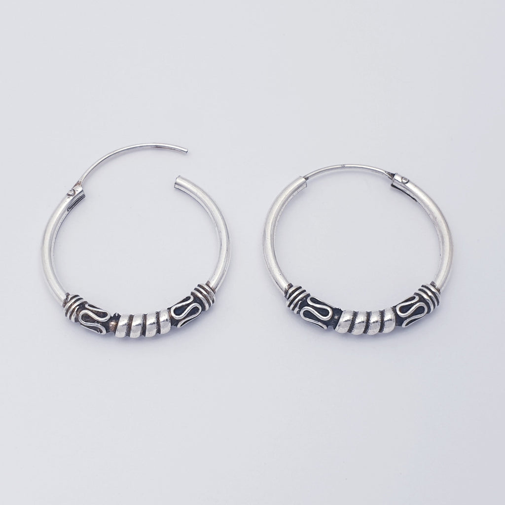 Sterling Silver Indo 2.5 cm Hoops