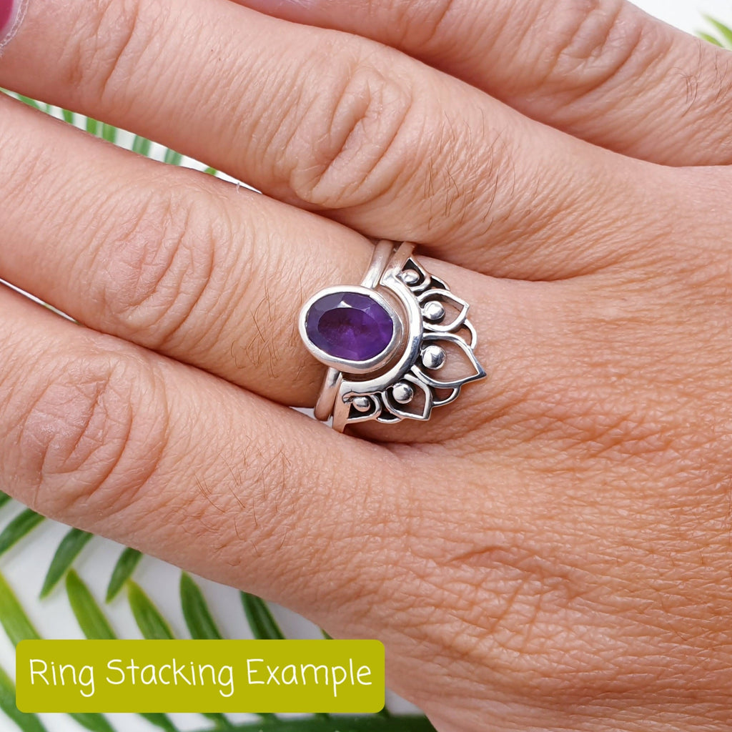 Sterling Silver Mandala Stacking Ring