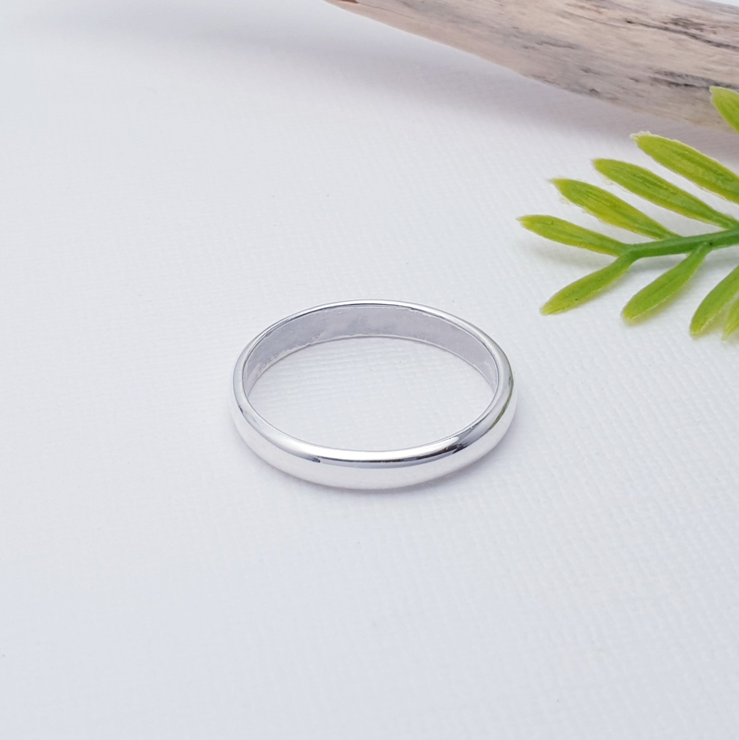 Sterling Silver Simple D Shape Band Ring – Silver Scene