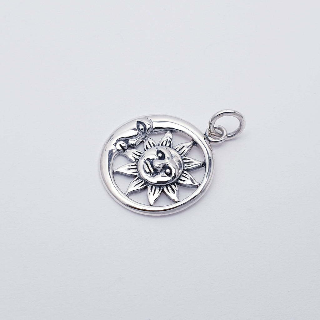Sterling Silver Sun and Moon Pendant