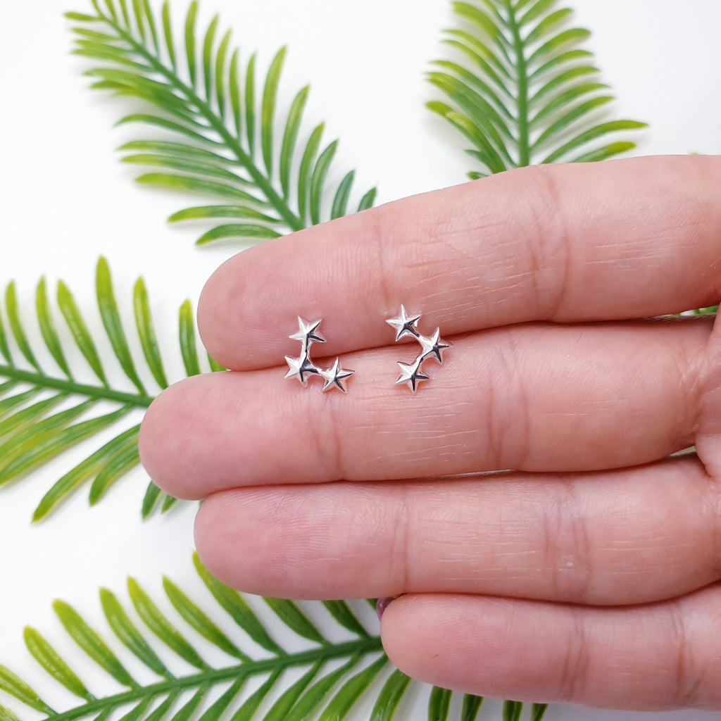 Sterling Silver Star Cluster Studs