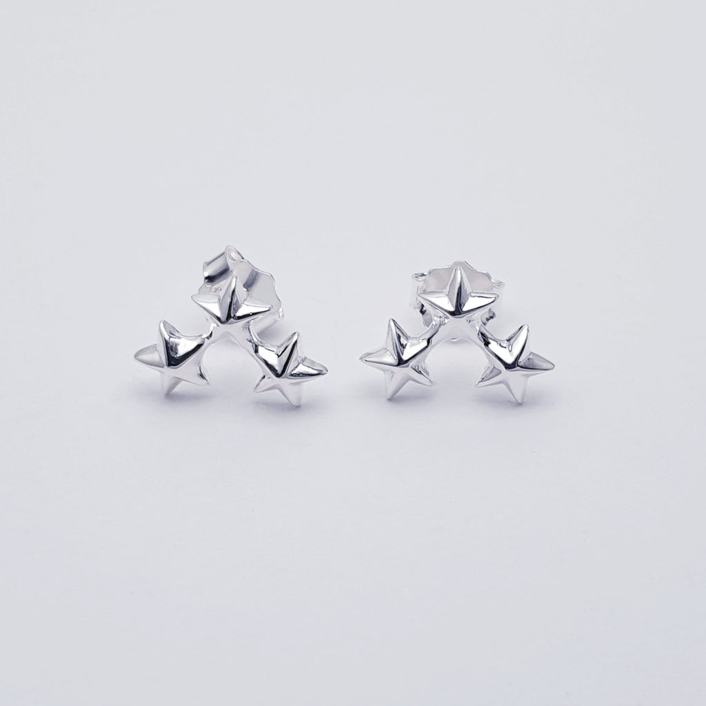 Sterling Silver Star Cluster Studs