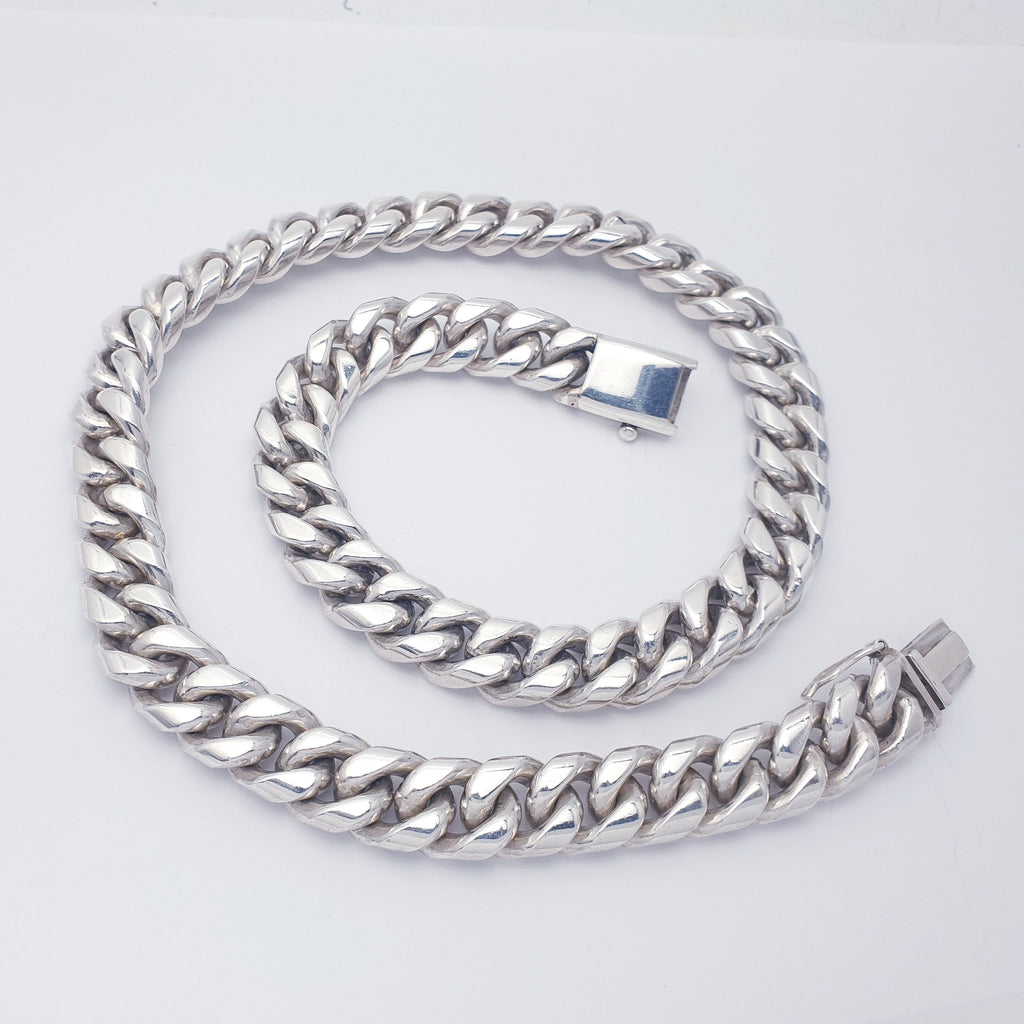 Sterling Silver Very Heavy Curb Link Chain - 22"