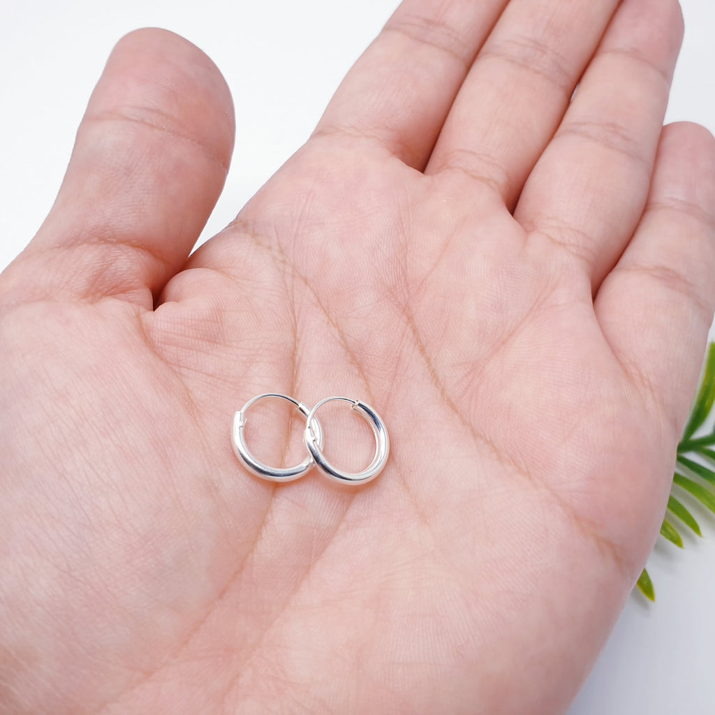Sterling Silver Sleeper Hoops Double Pack 1cm and 1.2cm