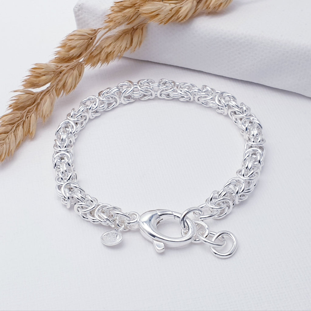 Sterling Silver Byzantine Link Bracelet