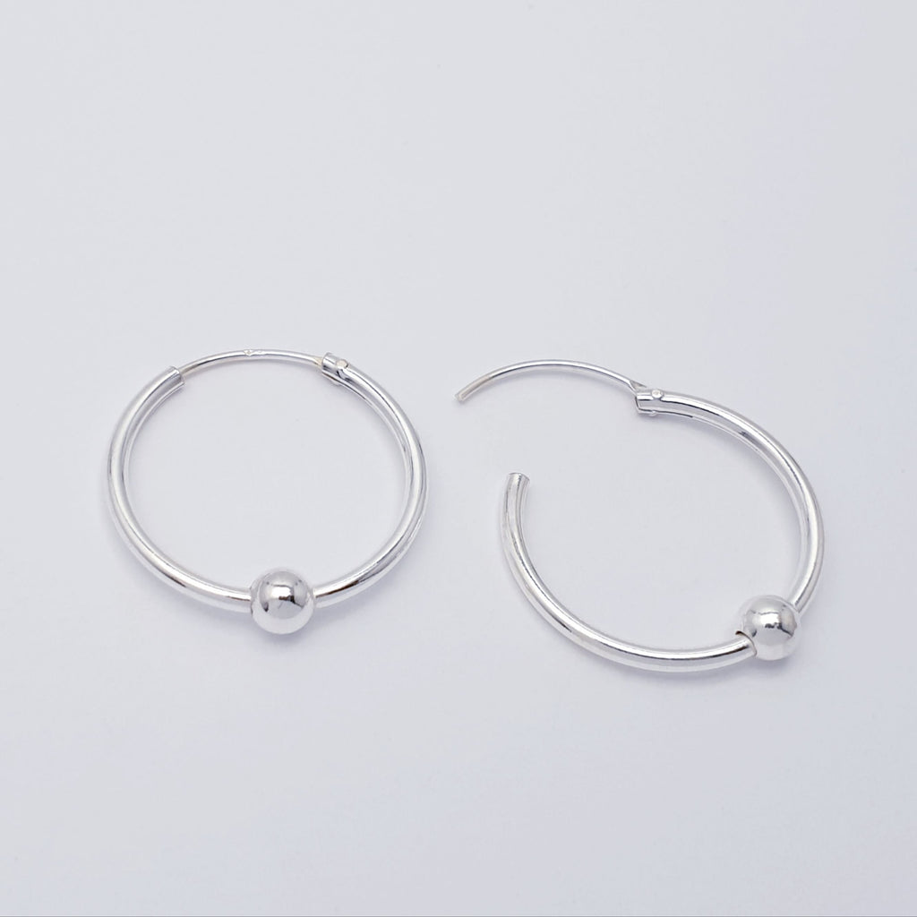 Sterling Silver 2cm Ball Hoops