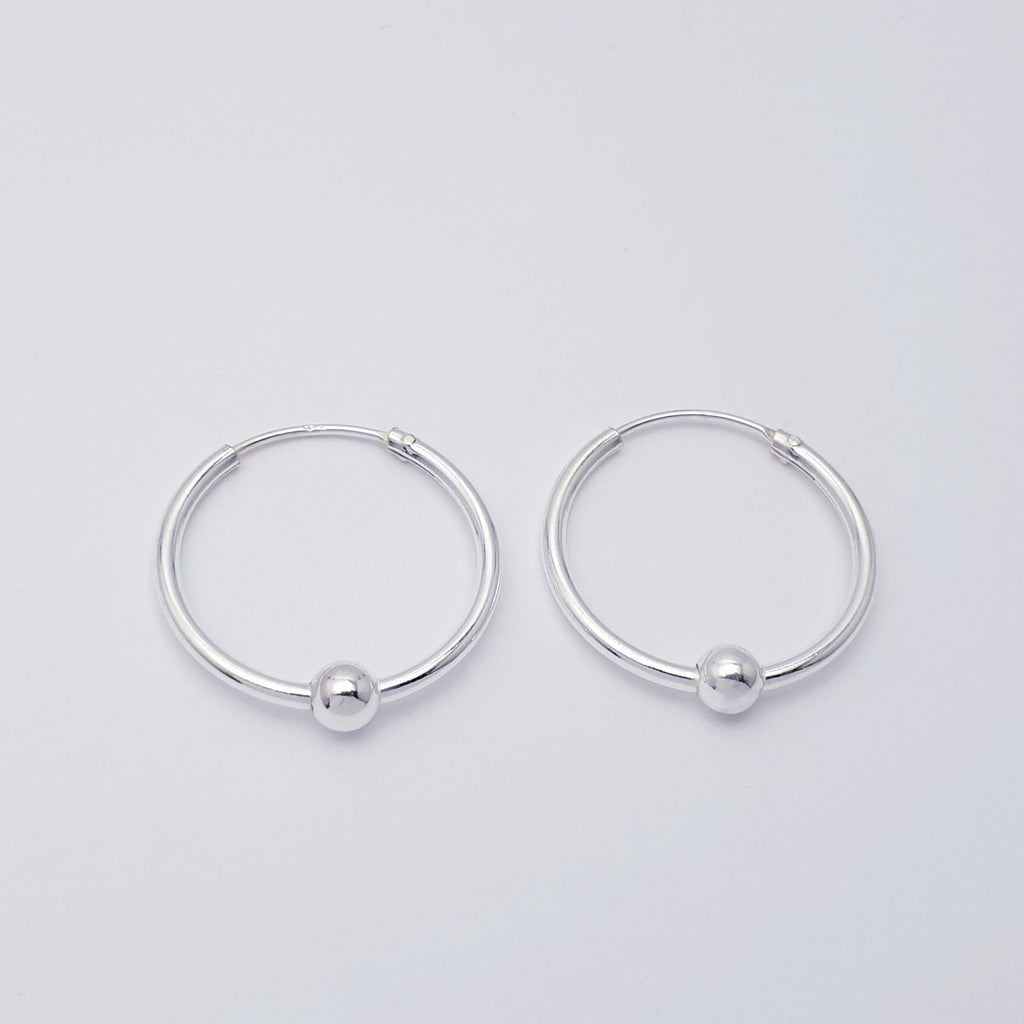 Sterling Silver 2cm Ball Hoops