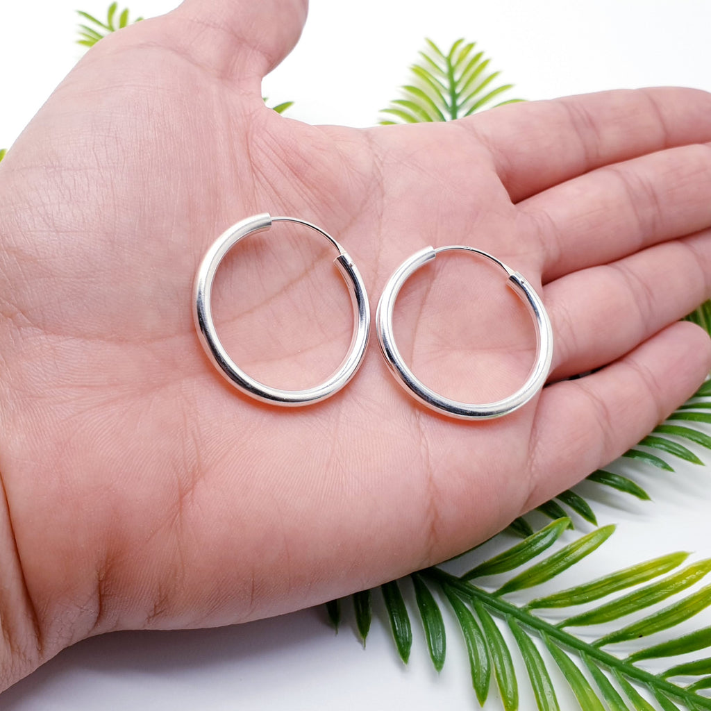 Sterling Silver Sleeper Thick Hoops