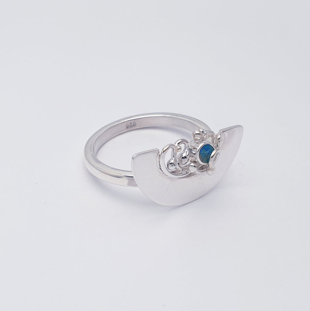 Opal Sterling Silver Hestia Ring - Size S1/2