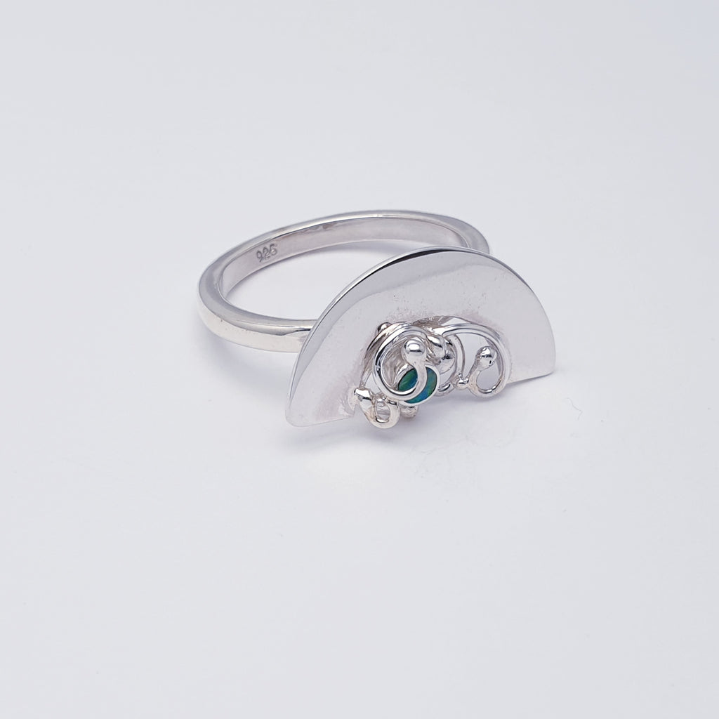 Opal Sterling Silver Hestia Ring - Size S1/2