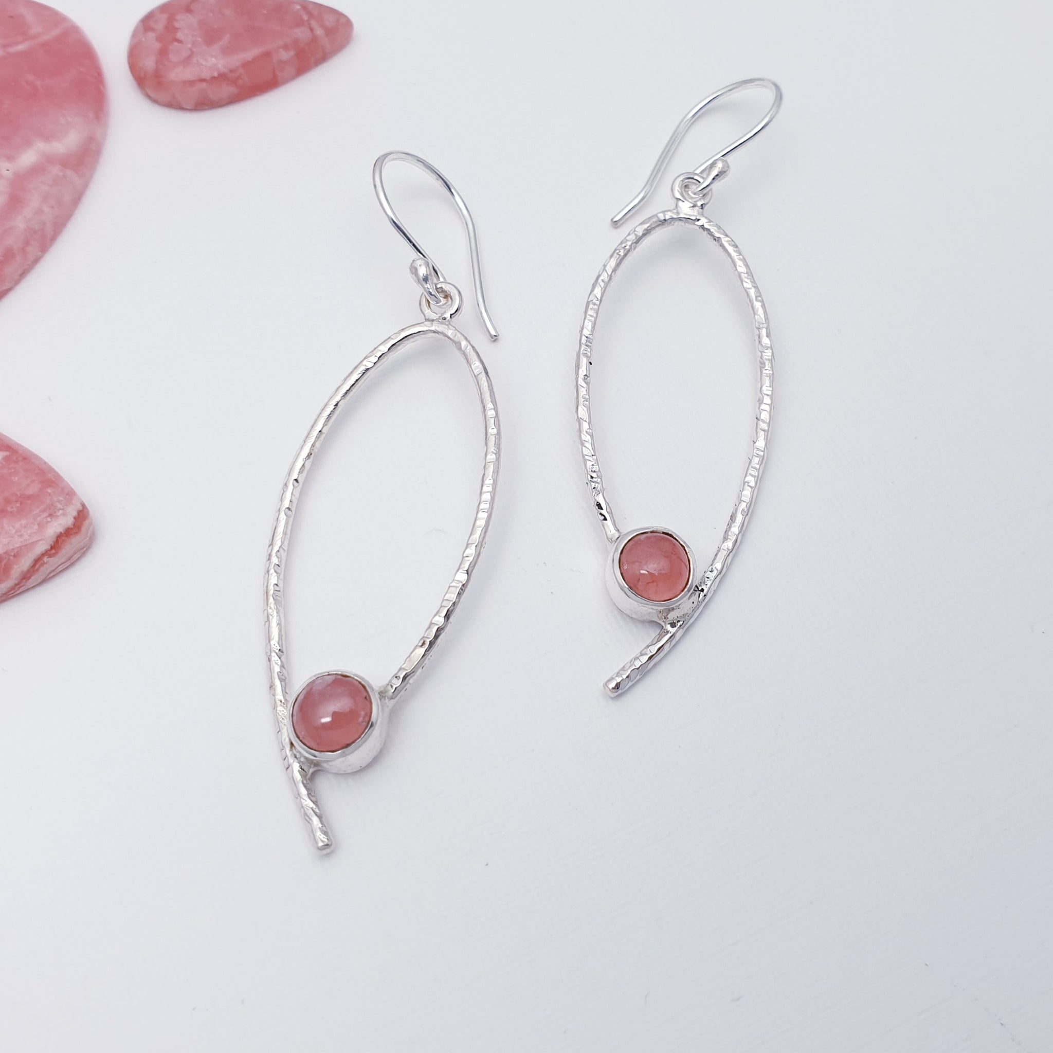Rhodochrosite stud earrings outlet