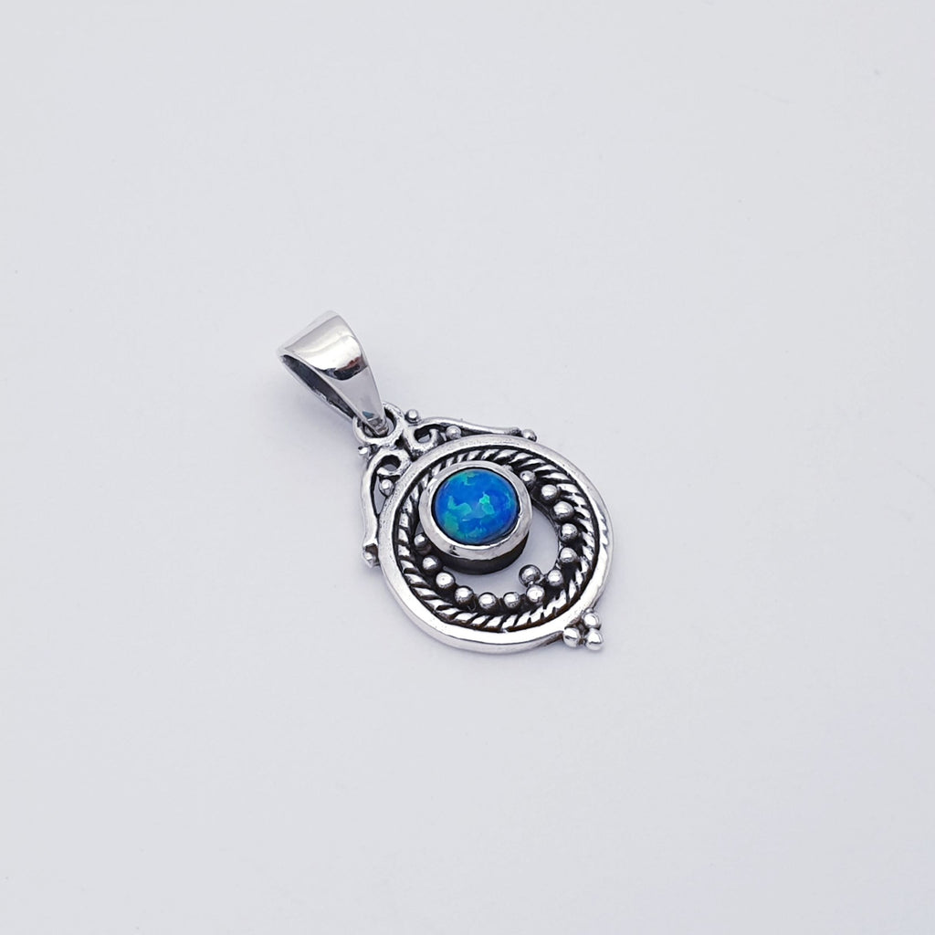 Reconstituted Opal Sterling Silver Bohemian Pendant