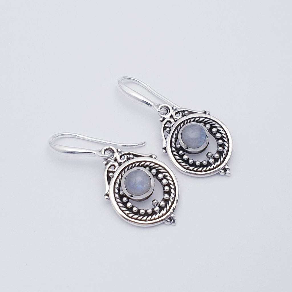 Moonstone Sterling Silver Bohemian Earrings