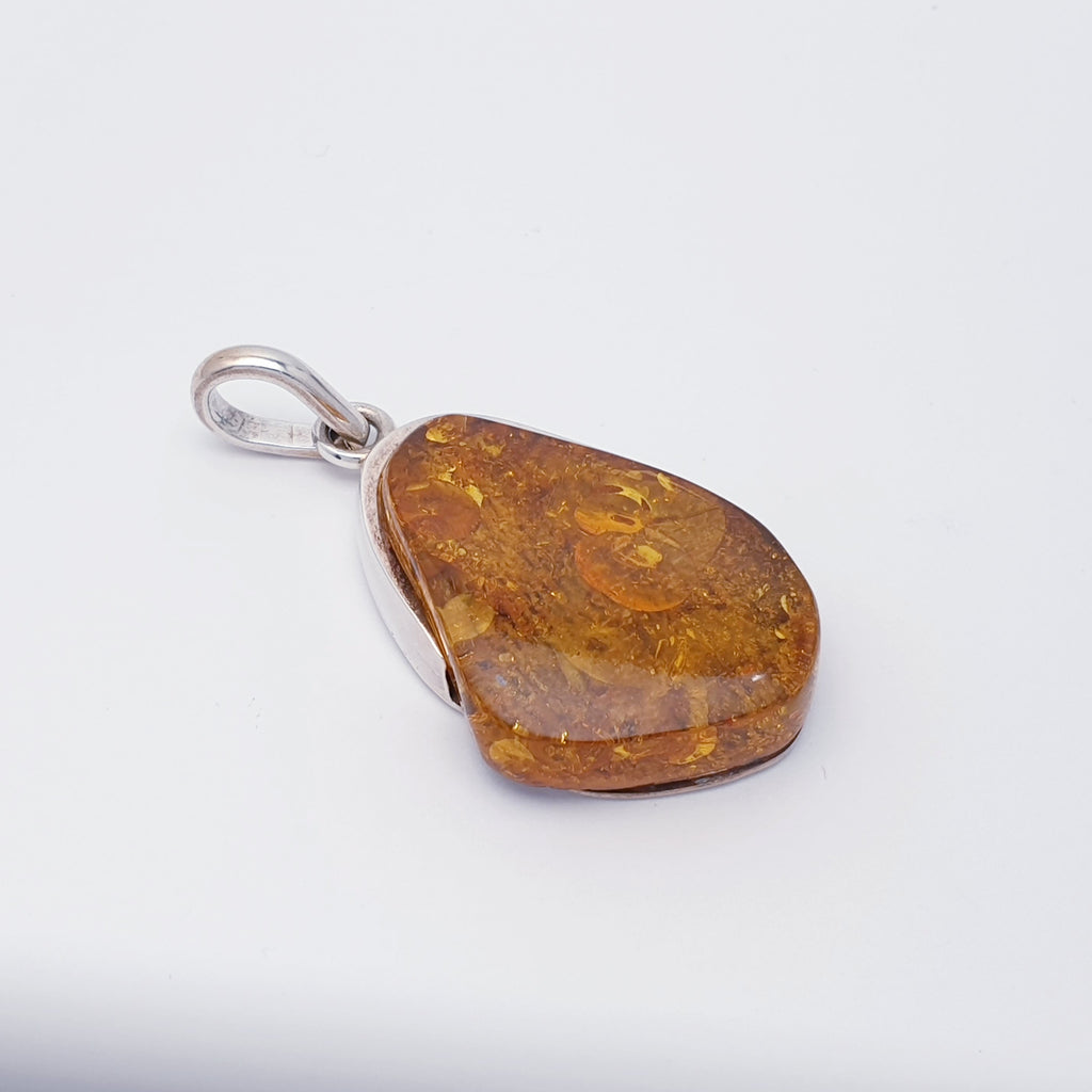 Toffee Amber Sterling Silver Krysia Pendant