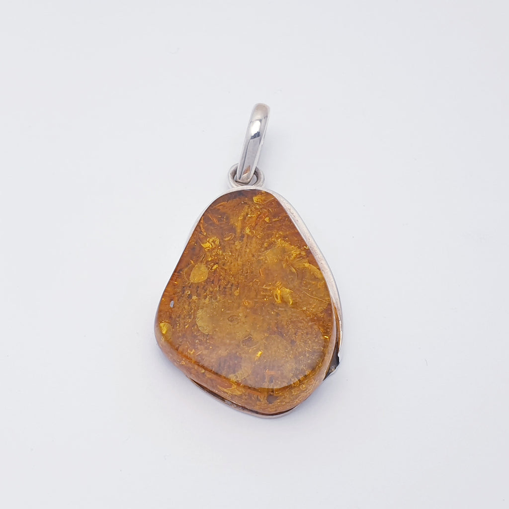 Toffee Amber Sterling Silver Krysia Pendant