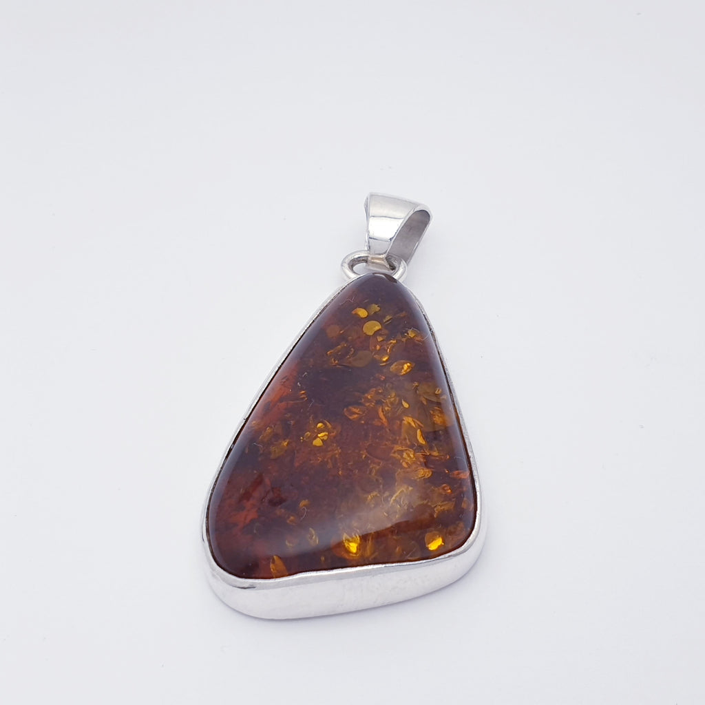 Toffee Amber Sterling Silver Magda Pendant
