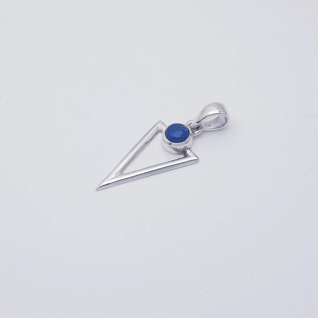 Lapis Lazuli Sterling Silver Acute Triangle Pendant