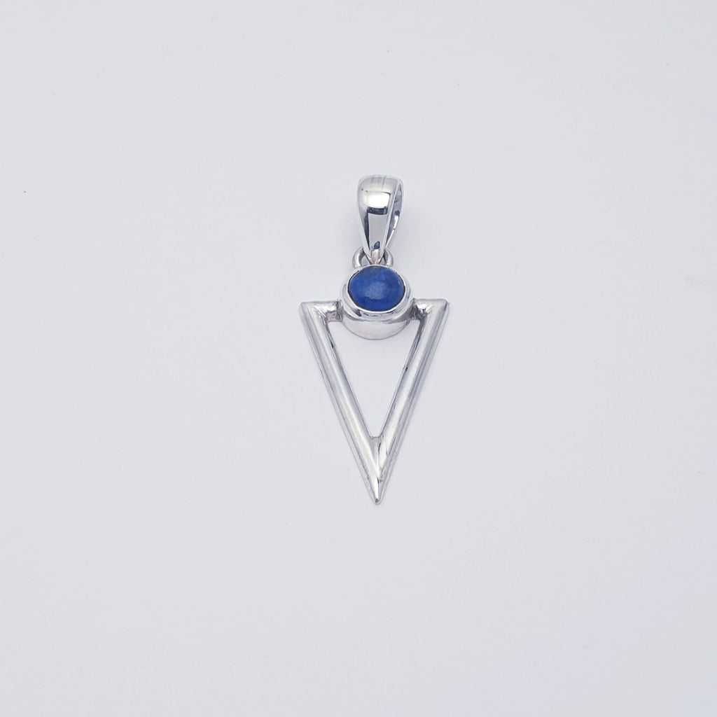 Lapis Lazuli Sterling Silver Acute Triangle Pendant
