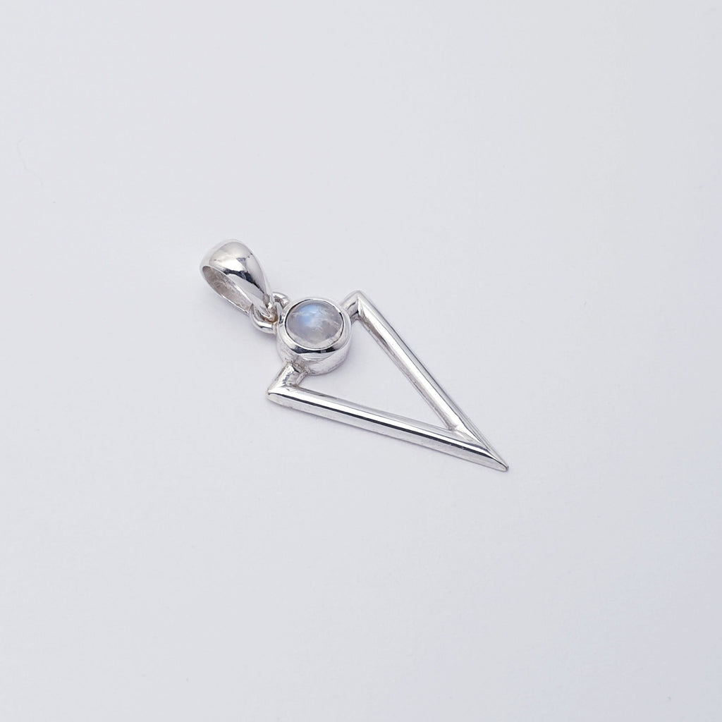 Moonstone Sterling Silver Acute Triangle Pendant