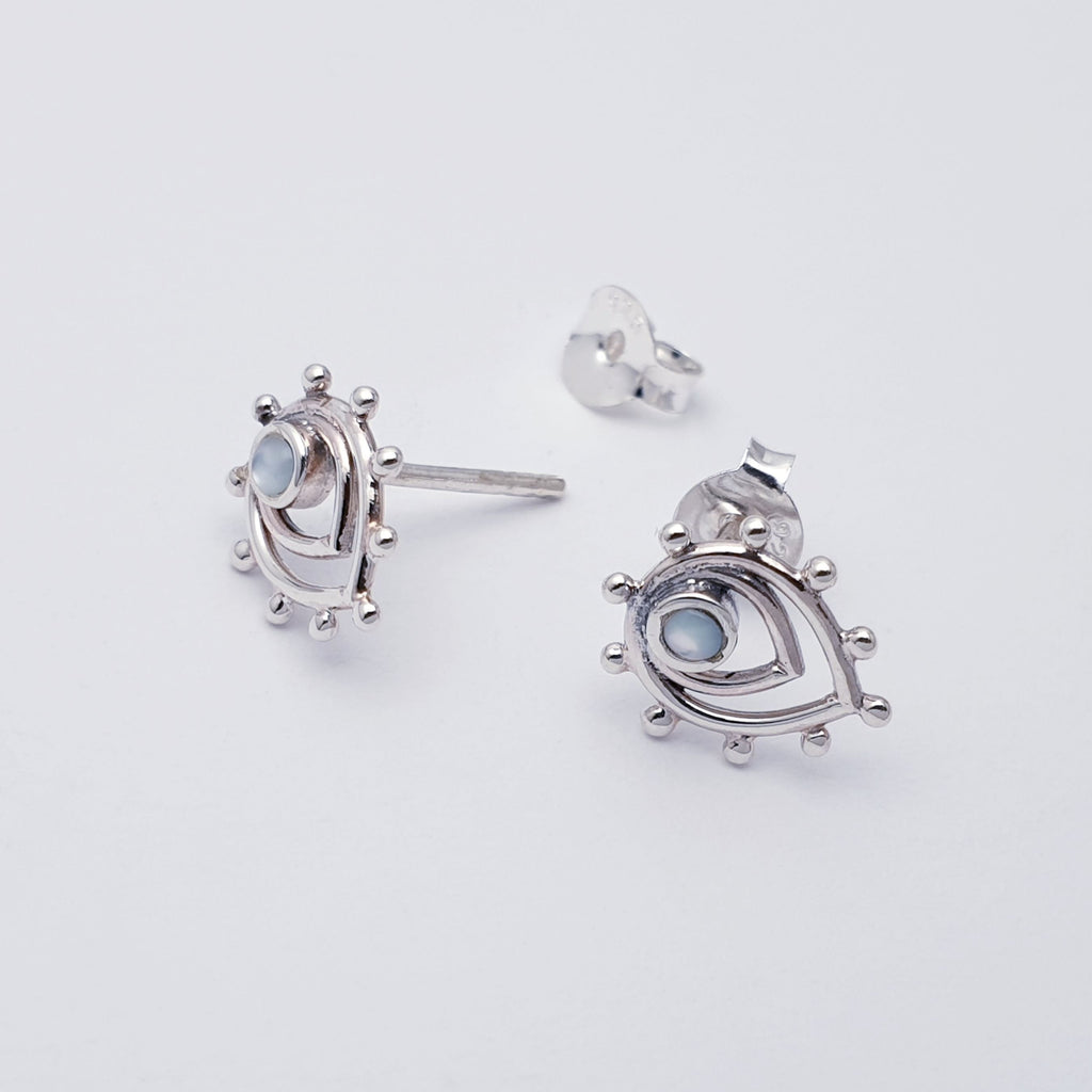 Sterling Silver Moonstone Twilight Studs