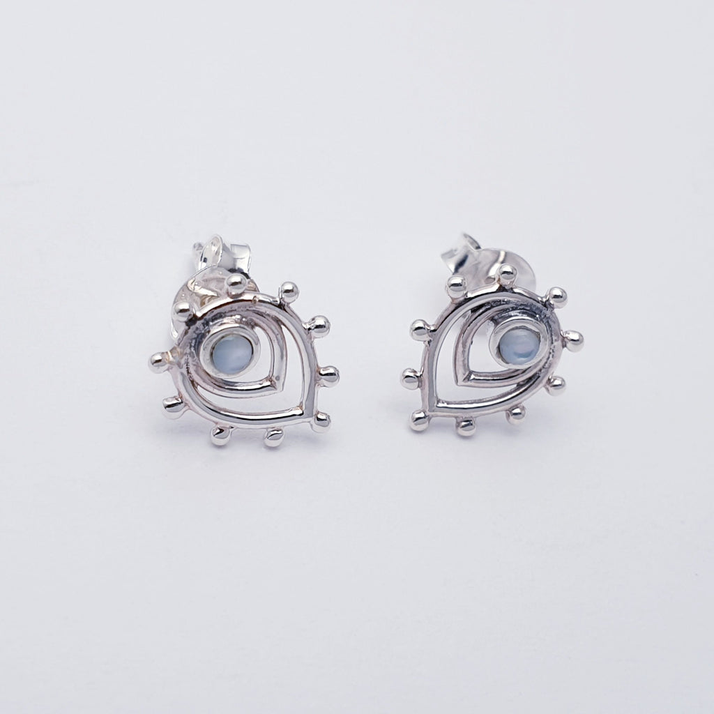 Sterling Silver Moonstone Twilight Studs