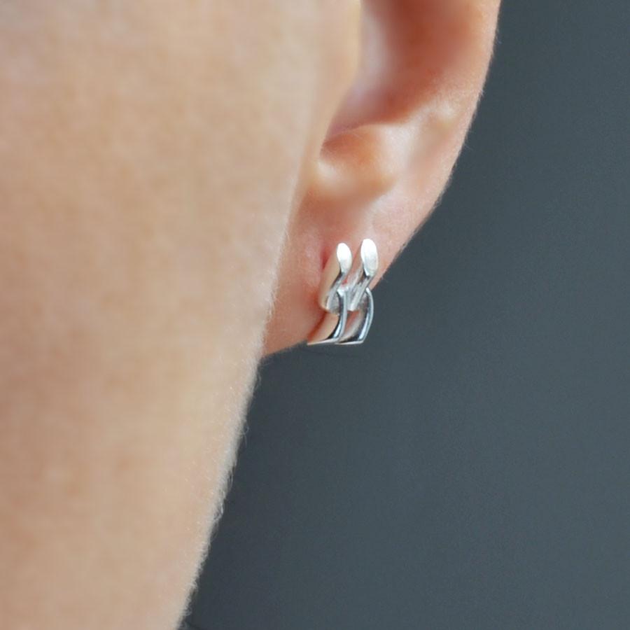 Silver Urban Link Earrings by Martha Jackson